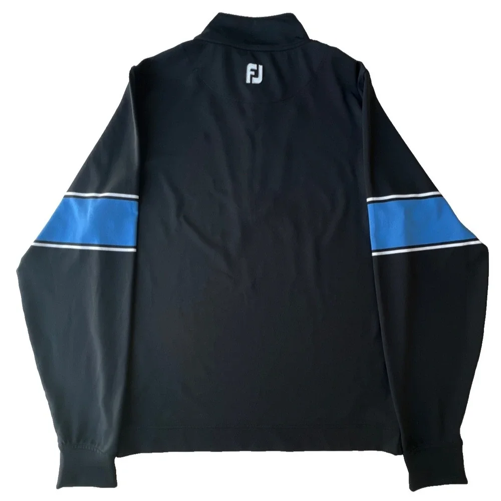 FootJoy 1/4 Zip Golf Pullover Mens Medium Long Sleeve Black Blue Performance